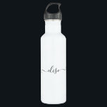 Monogram Script Calligraphy Simple name  710 Ml Water Bottle<br><div class="desc">This design may be personalized in the area provided by changing the photo and/or text. Or it can be customized by clicking Personalize this Template and then choosing the click to customize further option and delete or change the colour of the background, add text, change the text colour or style,...</div>
