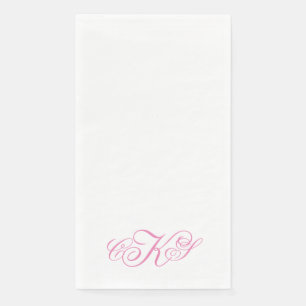Monogram Script Guest Bath Paper Towels Napkin