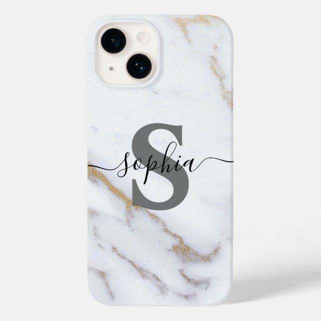  Monogram Script Name Initial Custom Personalized Case-Mate iPhone Case (Back)