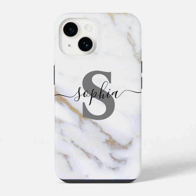  Monogram Script Name Initial Custom Personalized iPhone Case (Back)