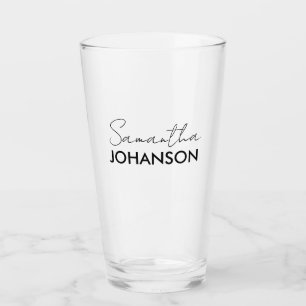 Monogram Script Name   Modern Minimalist Feminine Glass