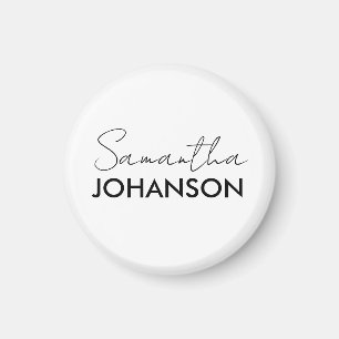 Monogram Script Name Modern Minimalist Feminine Magnet