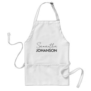 Monogram Script Name Modern Minimalist Feminine Standard Apron