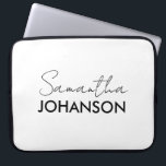 Monogram Script Name Modern Minimalist Laptop Sleeve<br><div class="desc">Protect your tech in style with this Monogram Script Name Modern Minimalist Laptop Sleeve, designed for those who appreciate clean aesthetics and subtle personalization. The elegant script monogram adds a refined, feminine touch, while the minimalist layout keeps the overall look modern and professional. Perfect for work, school, or travel, this...</div>