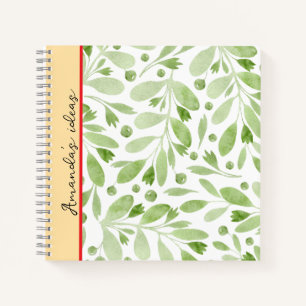 Monogram script pretty colours and pattern Greener Notebook