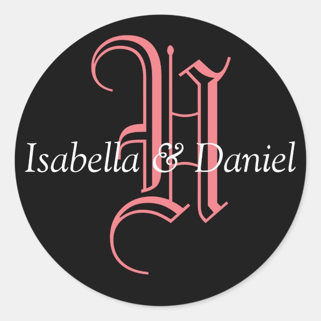 Monogram Seal Wedding Monogram Sticker (Front)