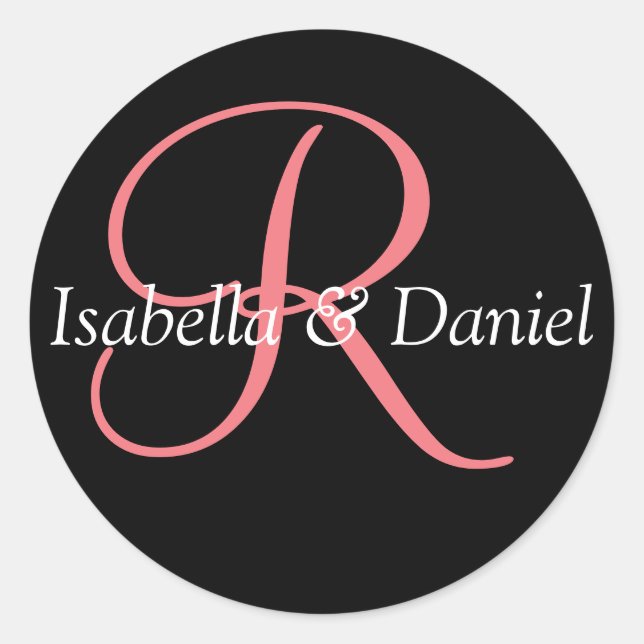 Monogram Seal Wedding Monogram Sticker (Front)