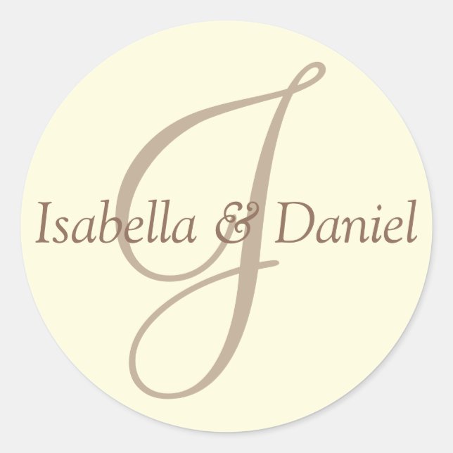 Monogram Seal Wedding Monogram Sticker (Front)