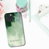Monogram Shades of Green Watercolor Abstract