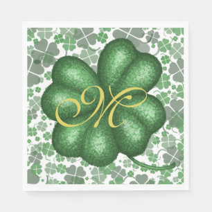 Monogram Shamrock Paper Napkin