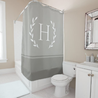 Monogram Shower Curtain - Elegant Initial Bathroom
