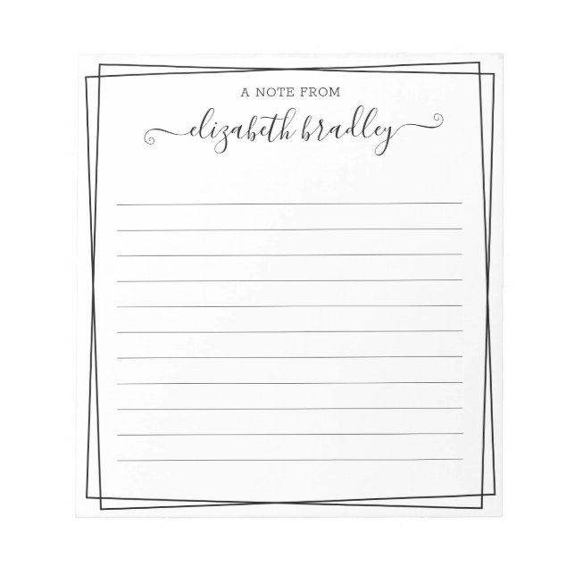 Monogram Signature Script From The Desk Of  Notepad (Front)