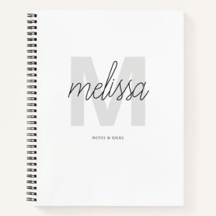 Monogram Signature Script Name Minimalist Chic Notebook