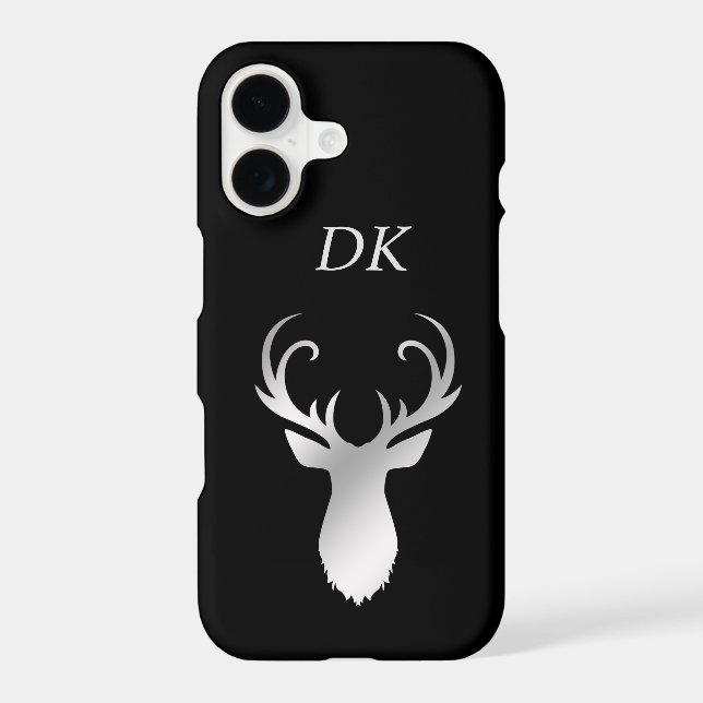Monogram Silver Antler Deer Silhouette (Back)