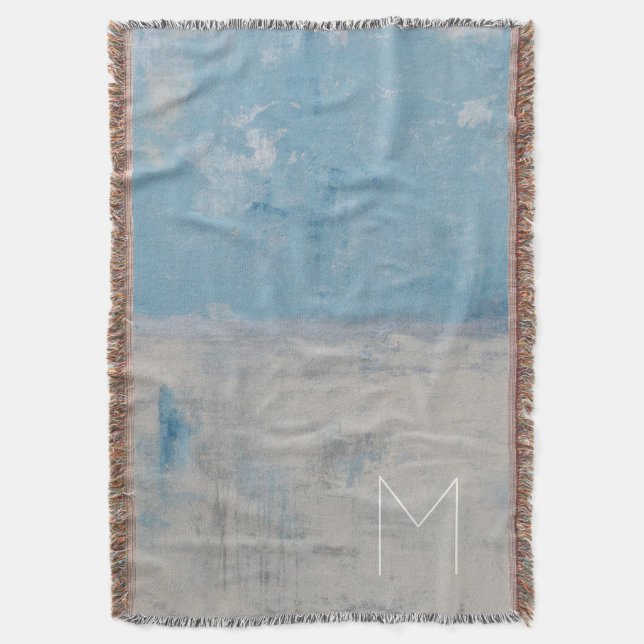 Monogram | Silver Aura Throw Blanket (Front Vertical)