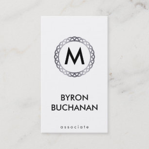 Monogram Silver Business Card