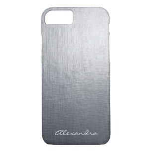 Monogram Silver Faux Metal Foil Case-Mate iPhone Case