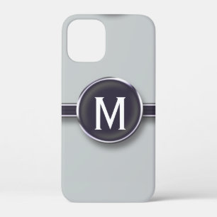 Monogram Silver Foil Typewriter Letter iPhone 12 Mini Case