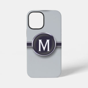 Monogram Silver Foil Typewriter Letter iPhone 12 Mini Case