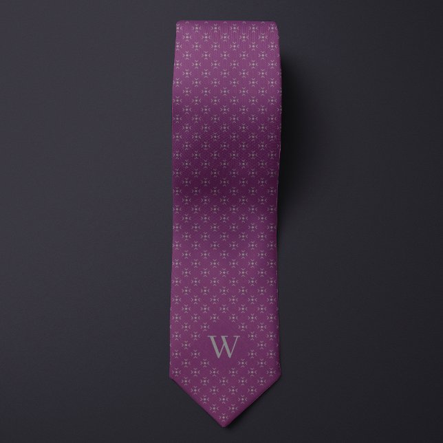 Monogram Silver Geometric Pattern Tie (Creator Uploaded)