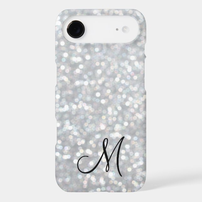 Monogram Silver Sparkle iPhone 6 Plus Case (Back)