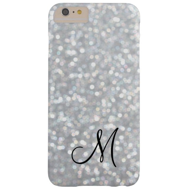 Monogram Silver Sparkle iPhone 6 Plus Case (Back)
