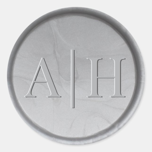 Monogram Silver Wax Seal Sticker (Front)