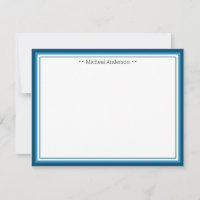 Monogram Simple Blue Border Classic Personalized N