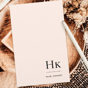 Monogram Simple Blush Monogrammed Personalized Stationery