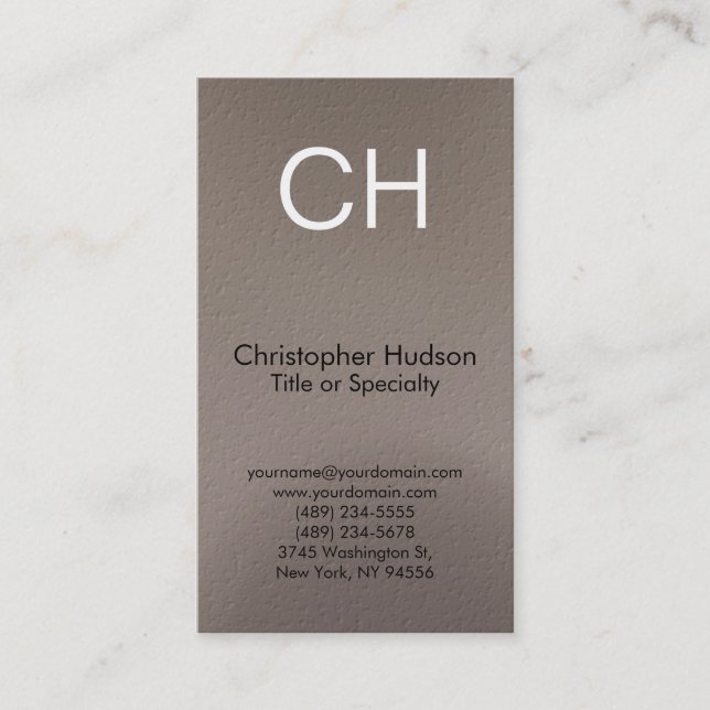 Monogram Simple Business Card (Front)