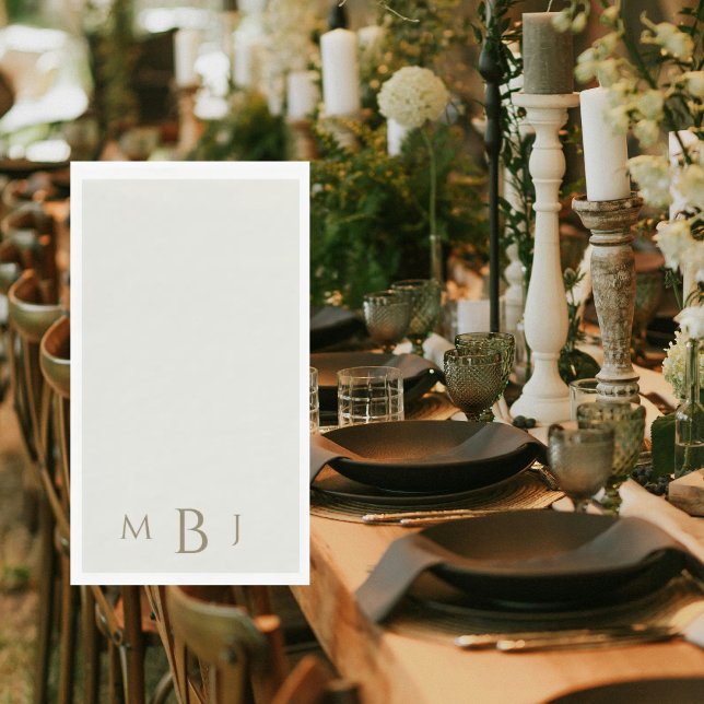 Monogram Simple Cream Wedding Napkins (Creator Uploaded)