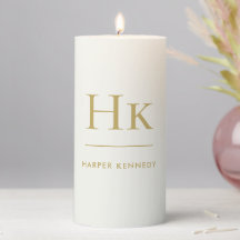 Monogram Simple Minimalist Ivory Gold Monogrammed