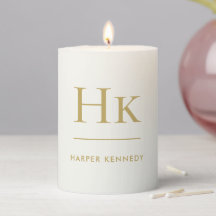 Monogram Simple Modern Ivory Gold Monogrammed