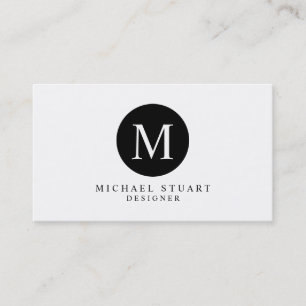 Monogram Simple Modern Minimalist Custom Colour Business Card
