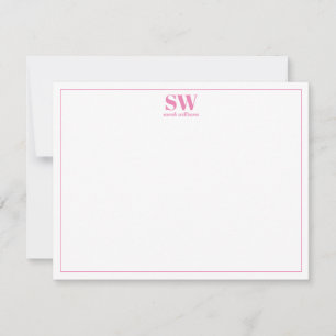 Monogram Simple Modern Personalized Stationery Card