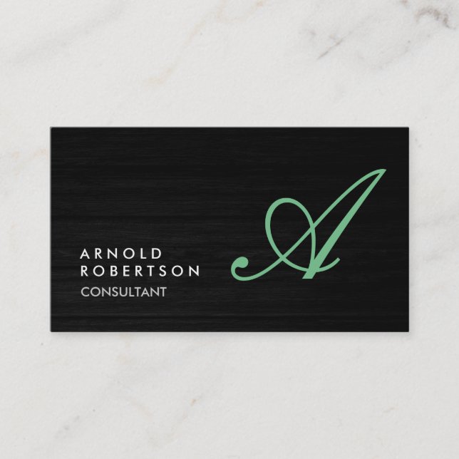 Monogram Simple Plain Customize Business Card (Front)