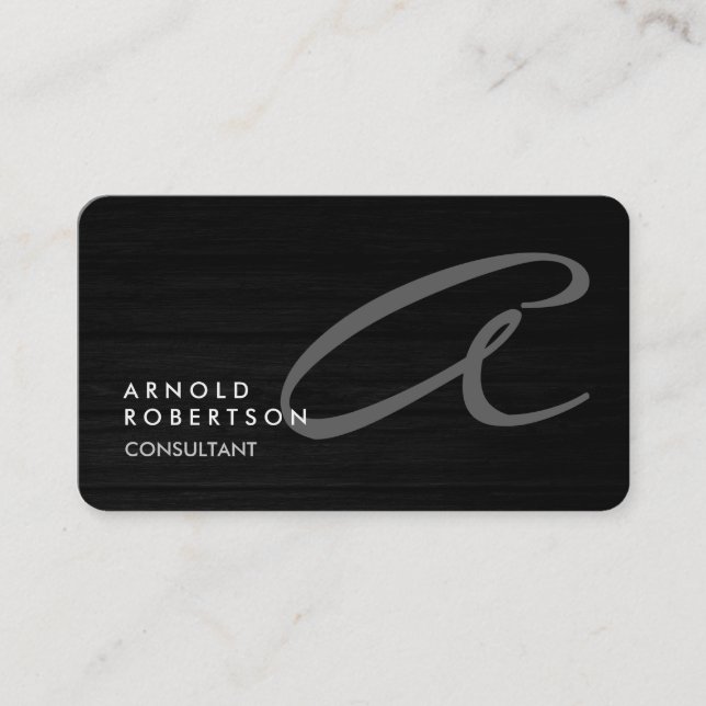 Monogram Simple Plain Customize Business Card (Front)
