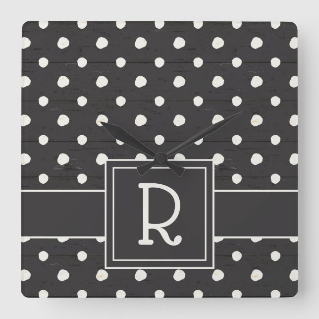 Monogram | Simple Signs Step One Square Wall Clock (Front)