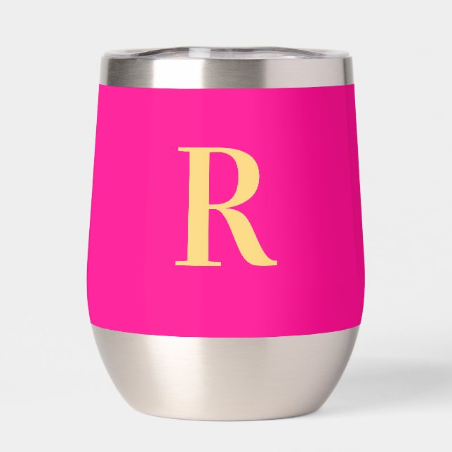 Monogram Simple Stylish Hot Pink (Back)