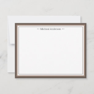 Monogram Simple Tan Border Classic Personalized No Card