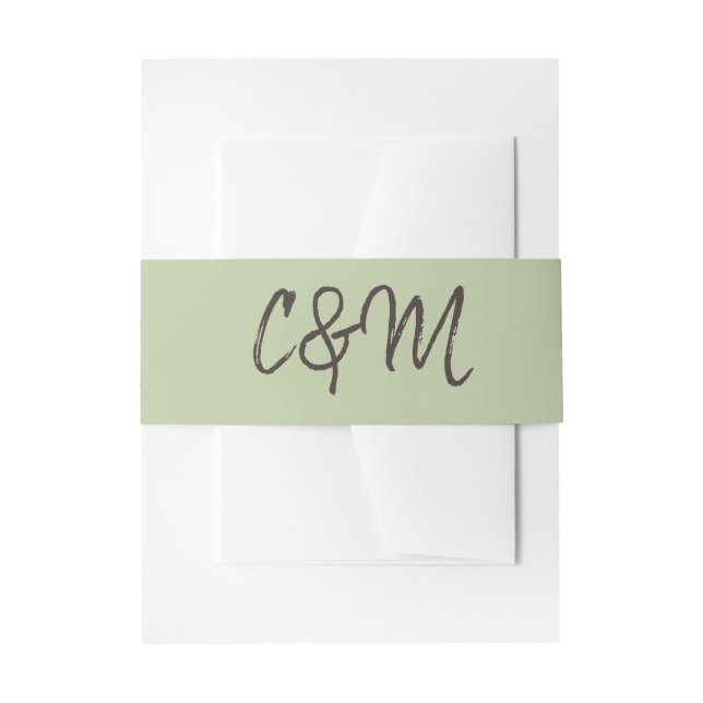 Monogram. Simple Typography for Spring Wedding Invitation Belly Band (Front Example)