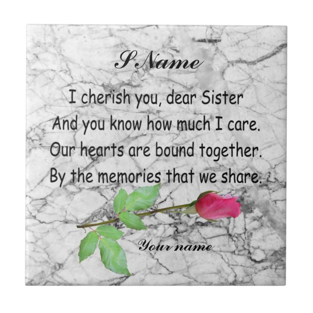 MONOGRAM SISTER QUOTE TILE (Front)