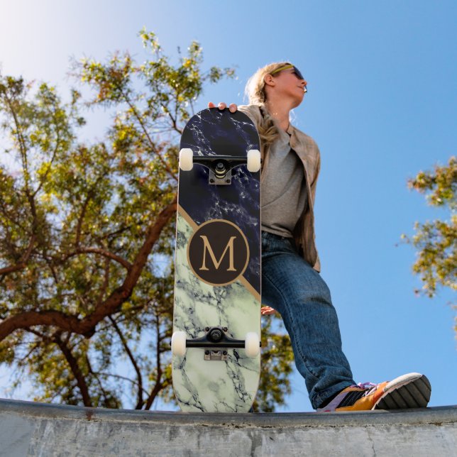 Monogram Skateboard with Black White Marble (Outdoor 1)