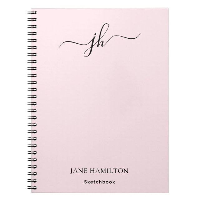 Monogram Sketchbook Pink Notebook (Front)
