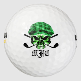 Monogram Skull and Crossed Golf Clubs Balls