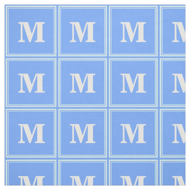 Monogram sky blue stripes fabric (Swatch)