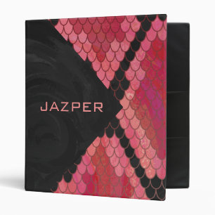 Monogram Snake Black and Red Print Binder