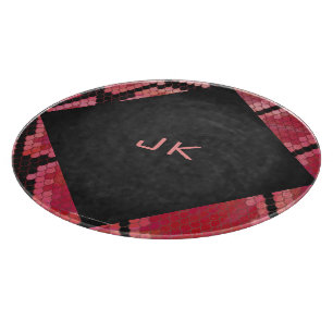 Monogram Snake Black and Red Print Cutting Board