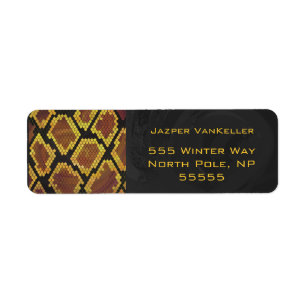 Monogram Snake Brown and Gold Print