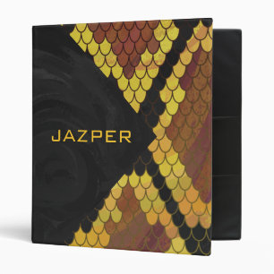 Monogram Snake Brown and Gold Print Binder